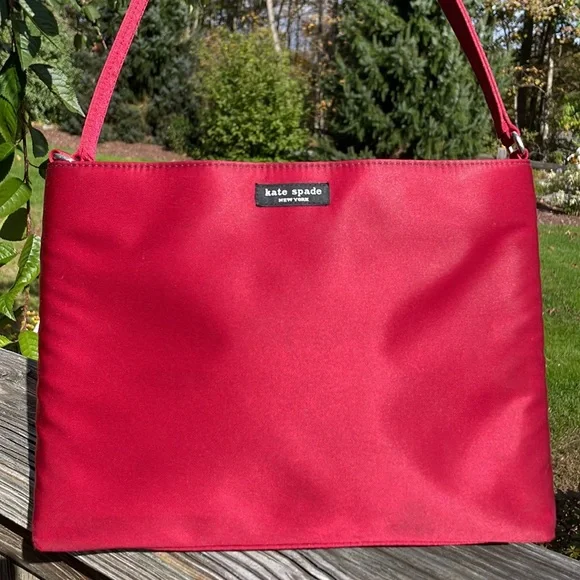 Vintage Kate Spade Cranberry Color Shoulder Bag. 8 X 11.  Pre-loved. - Picture 4 of 14